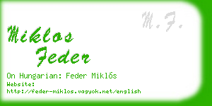 miklos feder business card