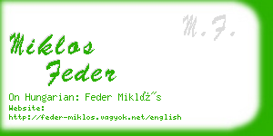 miklos feder business card